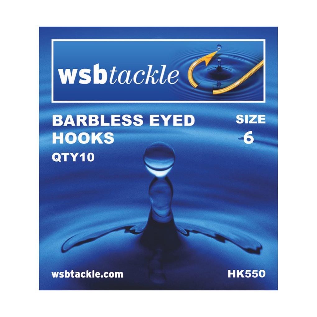 WSB Barbless Eyed Hooks Size 6